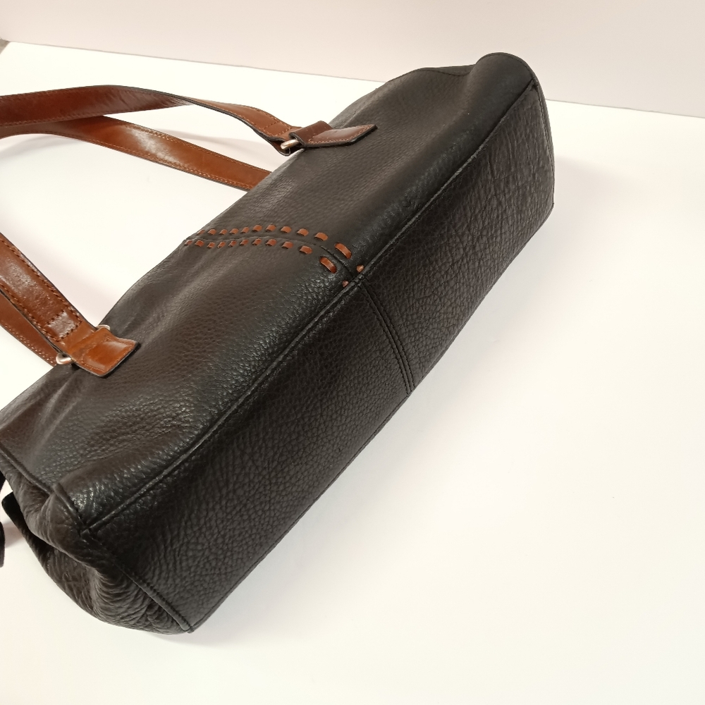 Fossil East West Pebble Leather Shoulder Bag Black & Brown - Picture 6 of 12